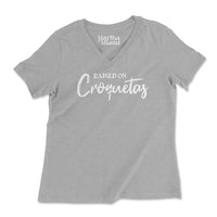 Raised on Croquetas V-Neck T-Shirt
