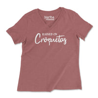 Raised on Croquetas V-Neck T-Shirt