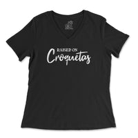 Raised on Croquetas V-Neck T-Shirt