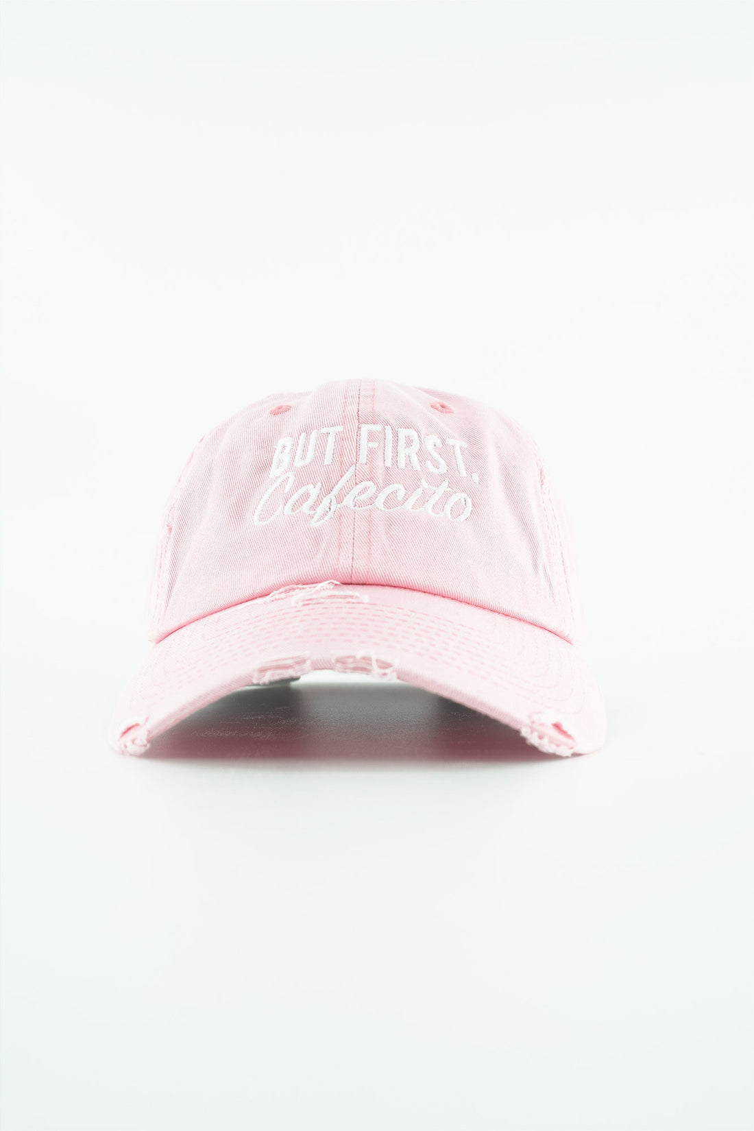 But First, Cafecito Distressed Hat