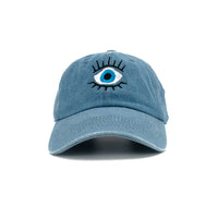 Evil Eye Hat, Protective Embroidered Cap, Unisex Fashion Hat, Spiritual Defense Accessory, Good Luck Charm Cap, Unique Gift Idea, Adjustable Black Hat, Quality Embroidery Design, Mystical Warding Accessory, Durable Fashion Hat