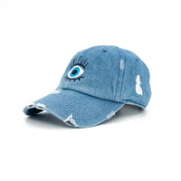 Evil Eye Hat, Protective Embroidered Cap, Unisex Fashion Hat, Spiritual Defense Accessory, Good Luck Charm Cap, Unique Gift Idea, Adjustable Black Hat, Quality Embroidery Design, Mystical Warding Accessory, Durable Fashion Hat