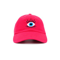 Evil Eye Hat, Protective Embroidered Cap, Unisex Fashion Hat, Spiritual Defense Accessory, Good Luck Charm Cap, Unique Gift Idea, Adjustable Black Hat, Quality Embroidery Design, Mystical Warding Accessory, Durable Fashion Hat
