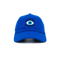 Evil Eye Hat, Protective Embroidered Cap, Unisex Fashion Hat, Spiritual Defense Accessory, Good Luck Charm Cap, Unique Gift Idea, Adjustable Black Hat, Quality Embroidery Design, Mystical Warding Accessory, Durable Fashion Hat