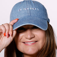 Martha of Miami Wearing Chismosas denim hat