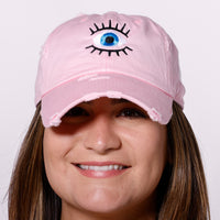 Evil Eye Hat, Protective Embroidered Cap, Unisex Fashion Hat, Spiritual Defense Accessory, Good Luck Charm Cap, Unique Gift Idea, Adjustable Black Hat, Quality Embroidery Design, Mystical Warding Accessory, Durable Fashion Hat