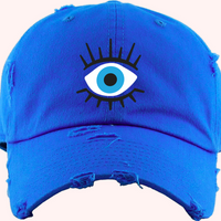Evil Eye Hat, Protective Embroidered Cap, Unisex Fashion Hat, Spiritual Defense Accessory, Good Luck Charm Cap, Unique Gift Idea, Adjustable Black Hat, Quality Embroidery Design, Mystical Warding Accessory, Durable Fashion Hat