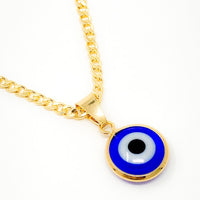 Evil Eye Charm with 18K GF Necklace