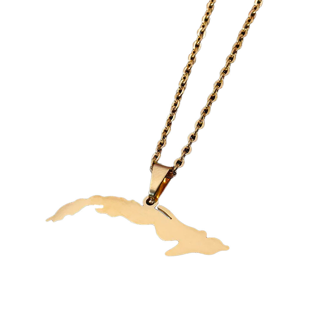 Cuba Map Necklace