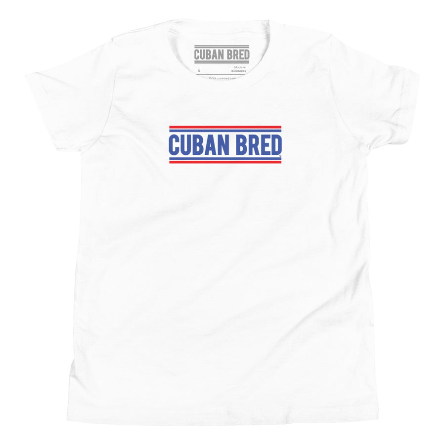 Cuban Bred kids' unisex t-shirt with bold classic text design celebrating Cuban pride