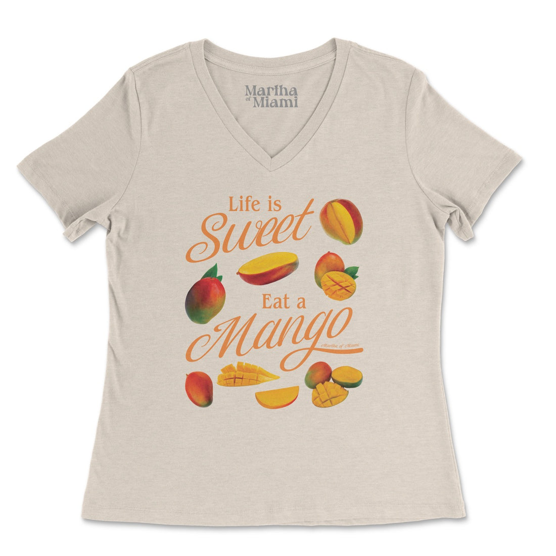 Miami style t-shirt, tropical t-shirt, mango shirt, unisex cotton t-shirt, summer fashion, Miami clothing, heavyweight t-shirt, 100% ring spun cotton