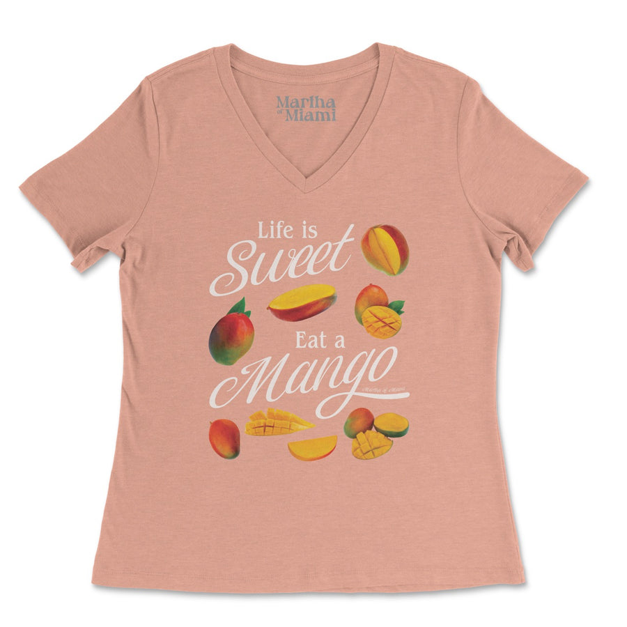 Miami style t-shirt, tropical t-shirt, mango shirt, unisex cotton t-shirt, summer fashion, Miami clothing, heavyweight t-shirt, 100% ring spun cotton