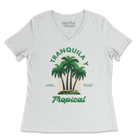 Tranquila Y Tropical V-Neck T-Shirt