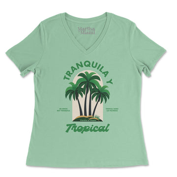 Tranquila Y Tropical V-Neck T-Shirt
