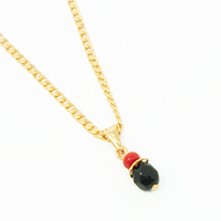 Azabache Charm with 18K GF Necklace