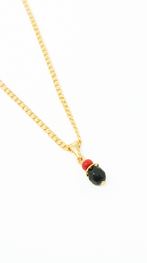 Azabache Charm with 18K GF Necklace
