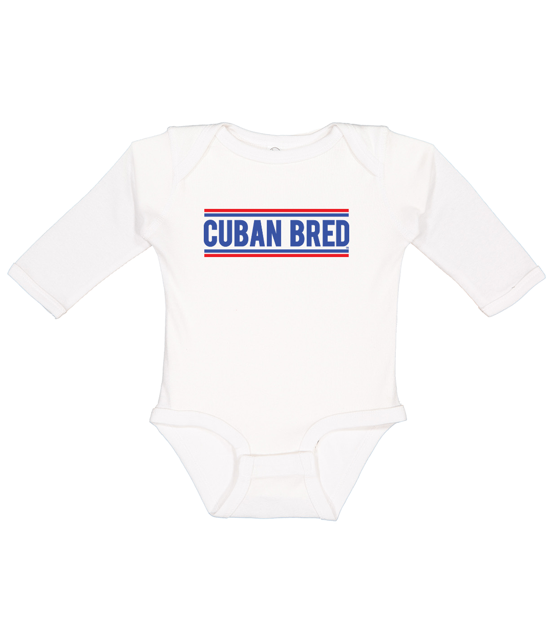 White baby onesie cuban bread funny miami long sleeve onesie