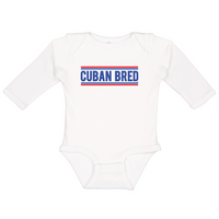 White baby onesie cuban bread funny miami long sleeve onesie
