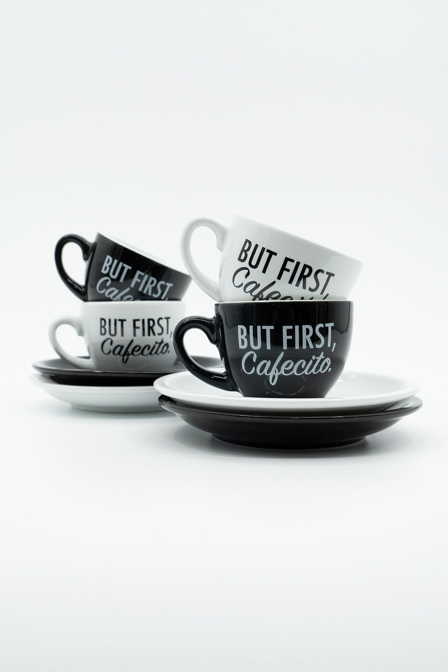 But First, Cafecito Cups Black And White Coffee Cups Espresso Cups