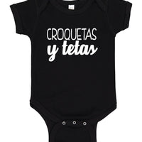 Croquetas y Tetas from Miami onesies for latino babies