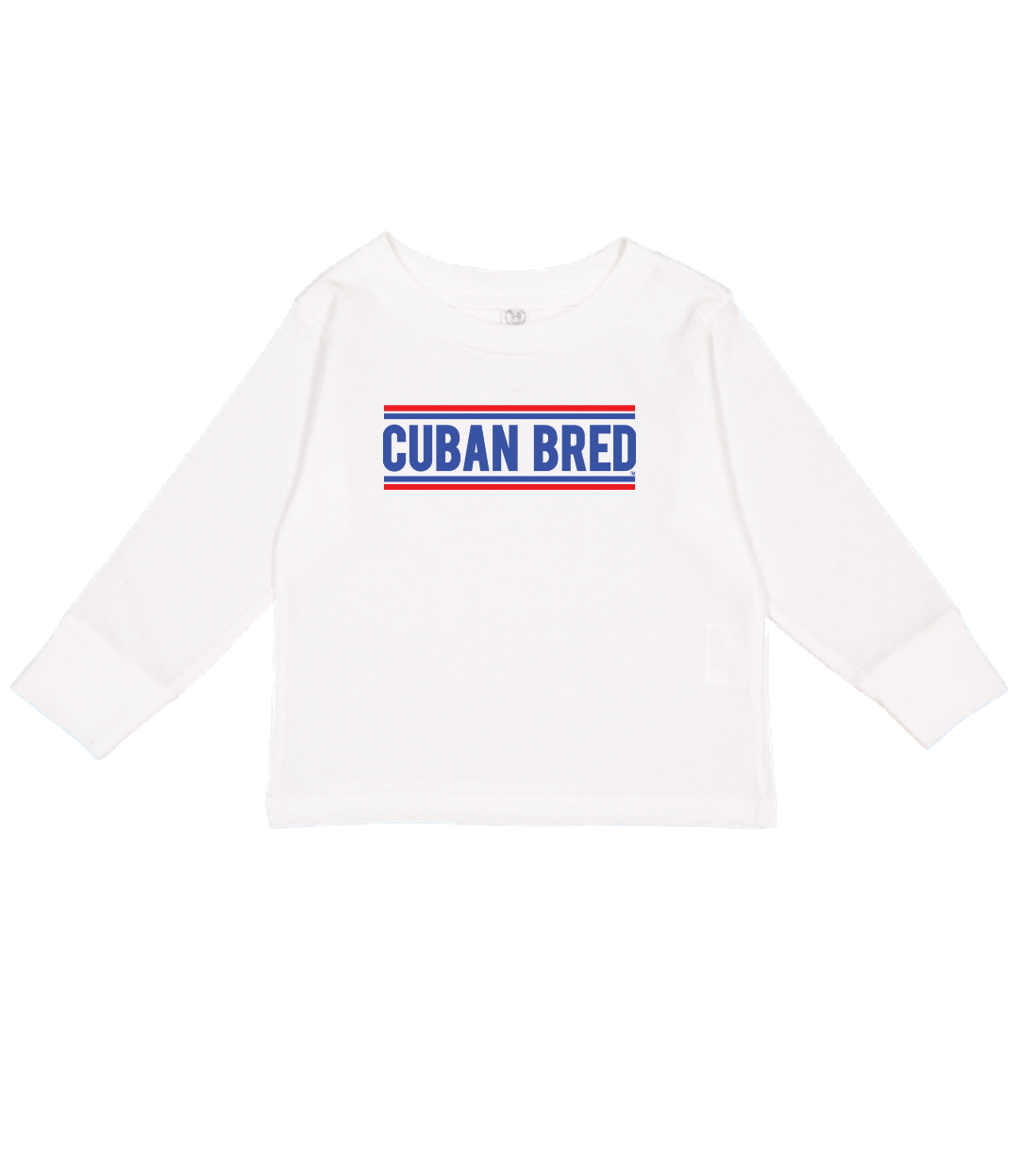 Cuban Bred toddler t-shirt with bold classic text design celebrating Cuban pride