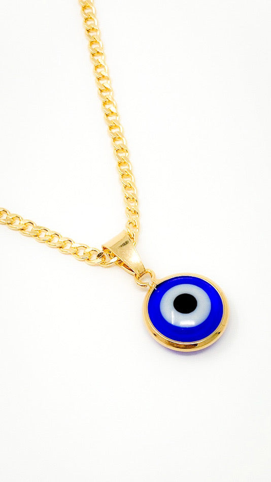 Evil Eye Charm with 18K GF Necklace